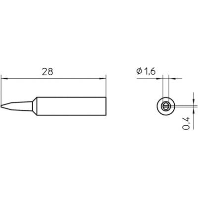 Pákahegy WXP 65-höz, véső, 1,6 mm, Weller XNT A (T0054485199)