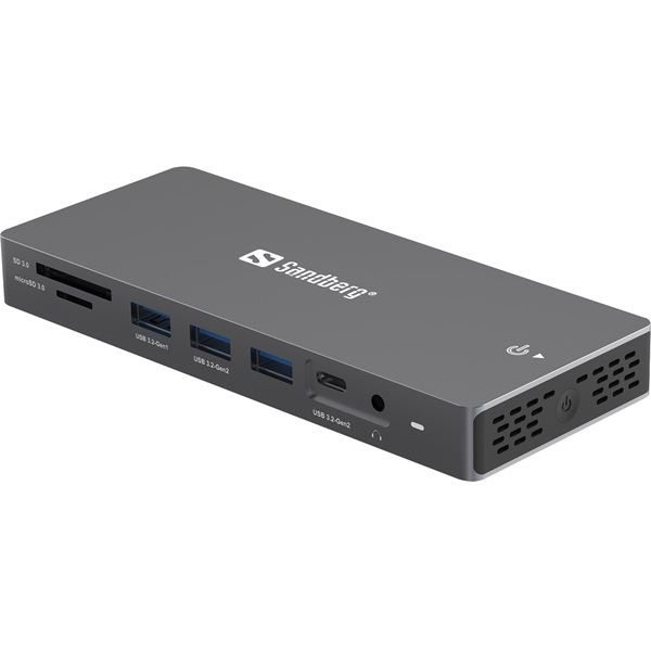 Sandberg USB-C 13in1 DockingStation Pro notebook dokkoló szürke (136-61)