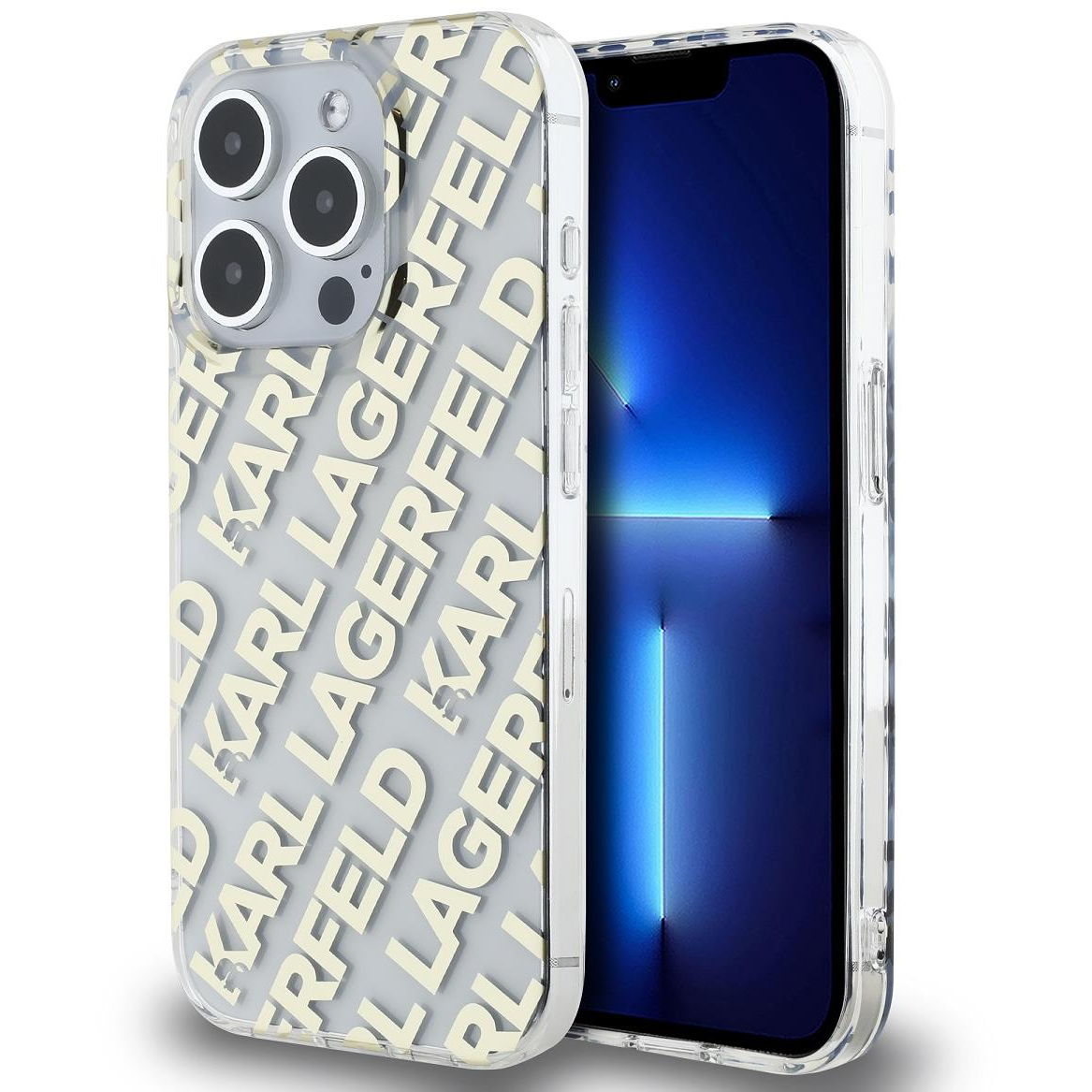 Karl Lagerfeld IML Electroplated Repeated Logo iPhone 15 Pro Gold tok (KLHCP15LHKFOEMD)