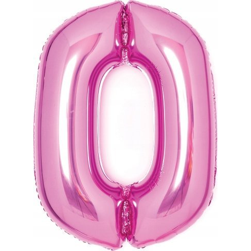 0-ás Szám Fólia Lufi - 66 cm, Rózsaszín (9914040)