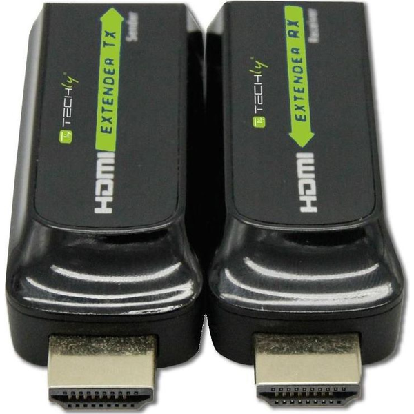 Techly IDATA EXT-E70S extensor audio/video Transmisor y receptor de señales AV Negro