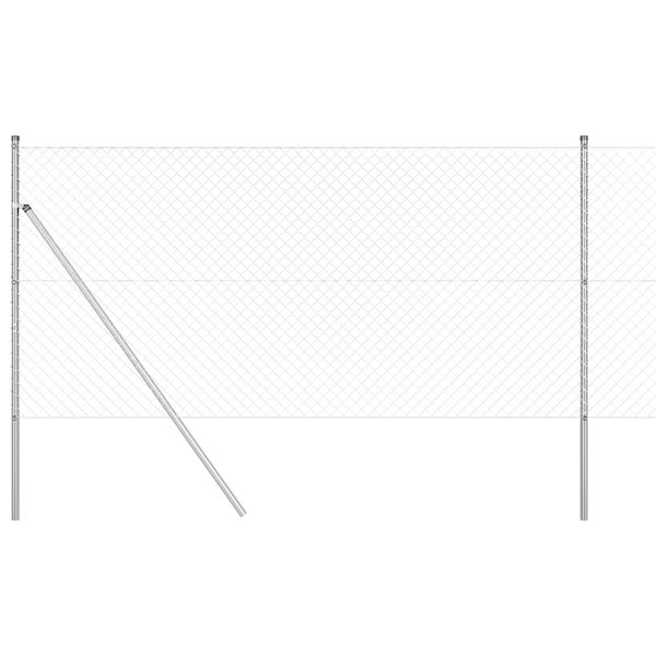 Lánckerítés 7 oszloppal 1.4x10 m horganyzott acél