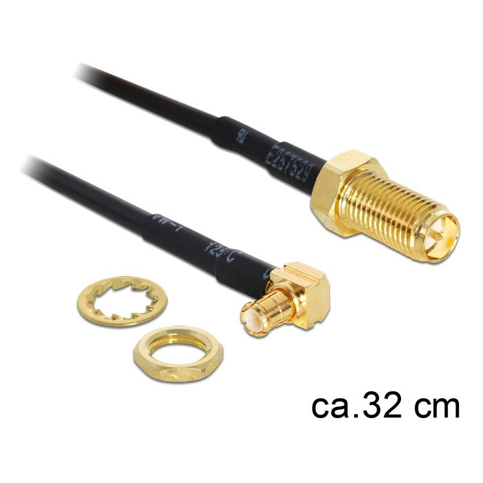 Delock MMCX csatlakozódugó > RP-SMA Jack adapter 320mm (88472) (delock88472)