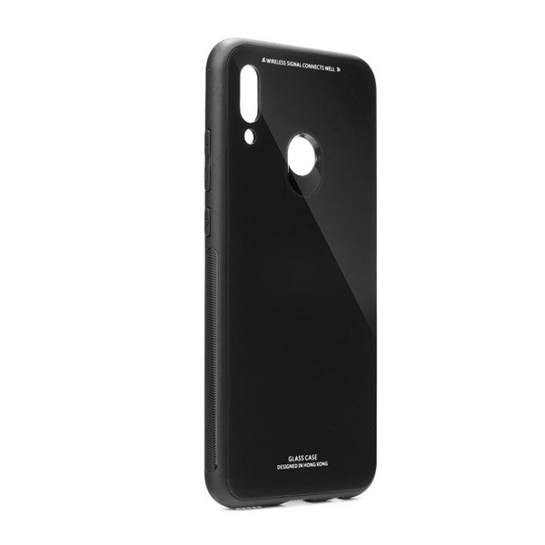 Műanyag telefonvédő (közepesen ütésálló, üveg hátlap) FEKETE [Huawei P Smart (2019)] (5996457844456)