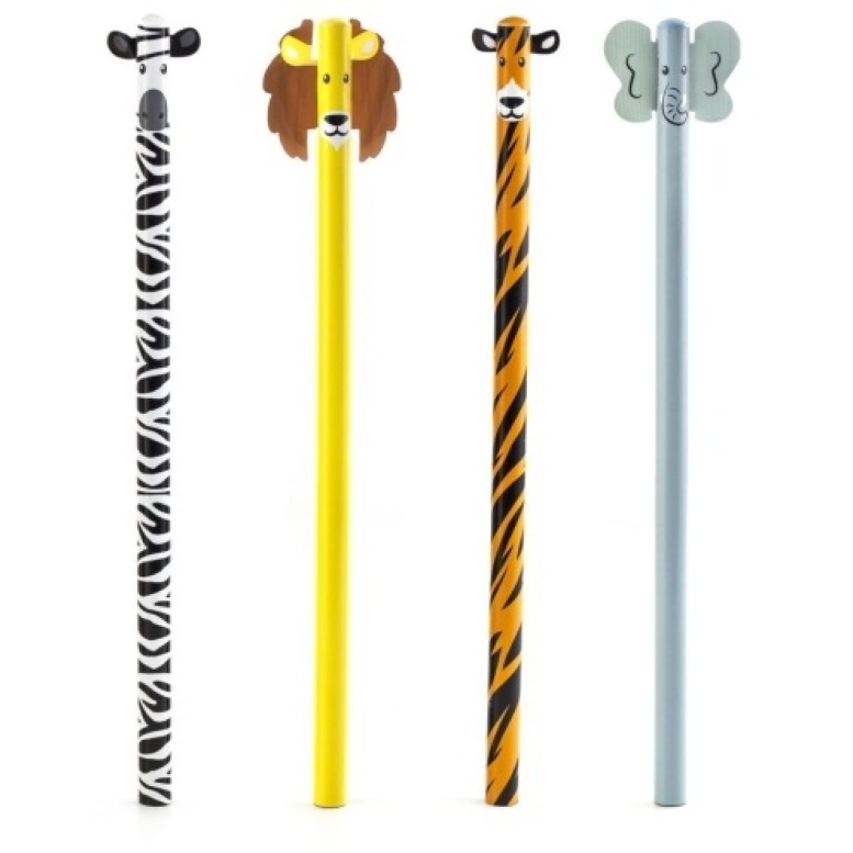 Kikkerland S/4 Safari állatos ceruza készlet (4 db / csomag) (4348)