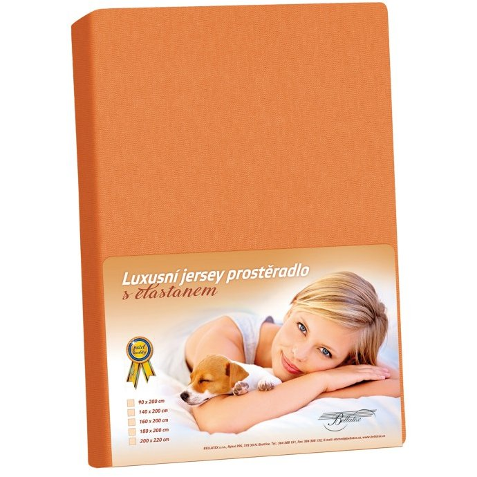 BELLATEX KL5 Jersey elasztánnal, 200 cm × 220 cm, 349 narancsszín (13310)