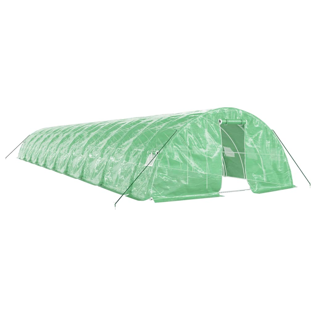 zöld acélvázas melegház 100 m² 20 x 5 x 2,3 m (3188091)