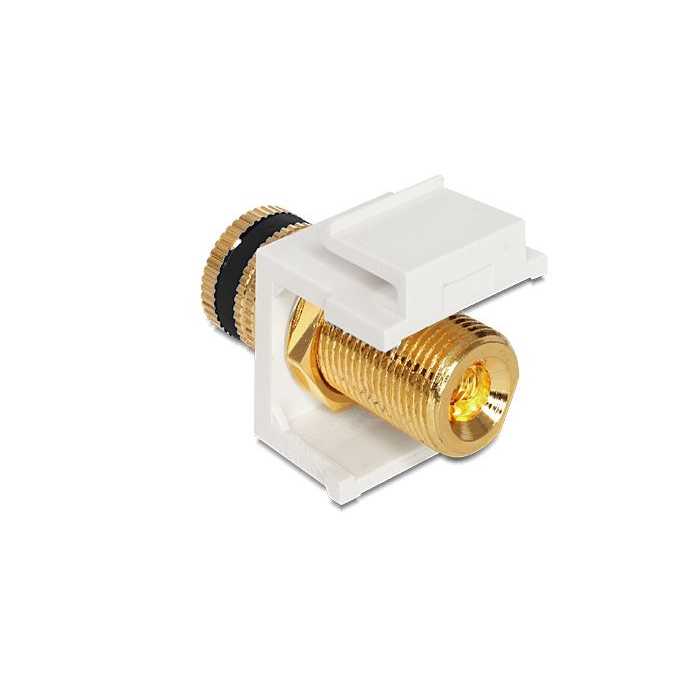 Delock Keystone szorító szerelvény > menetes anya fehér-fekete (86303) (delock86303)