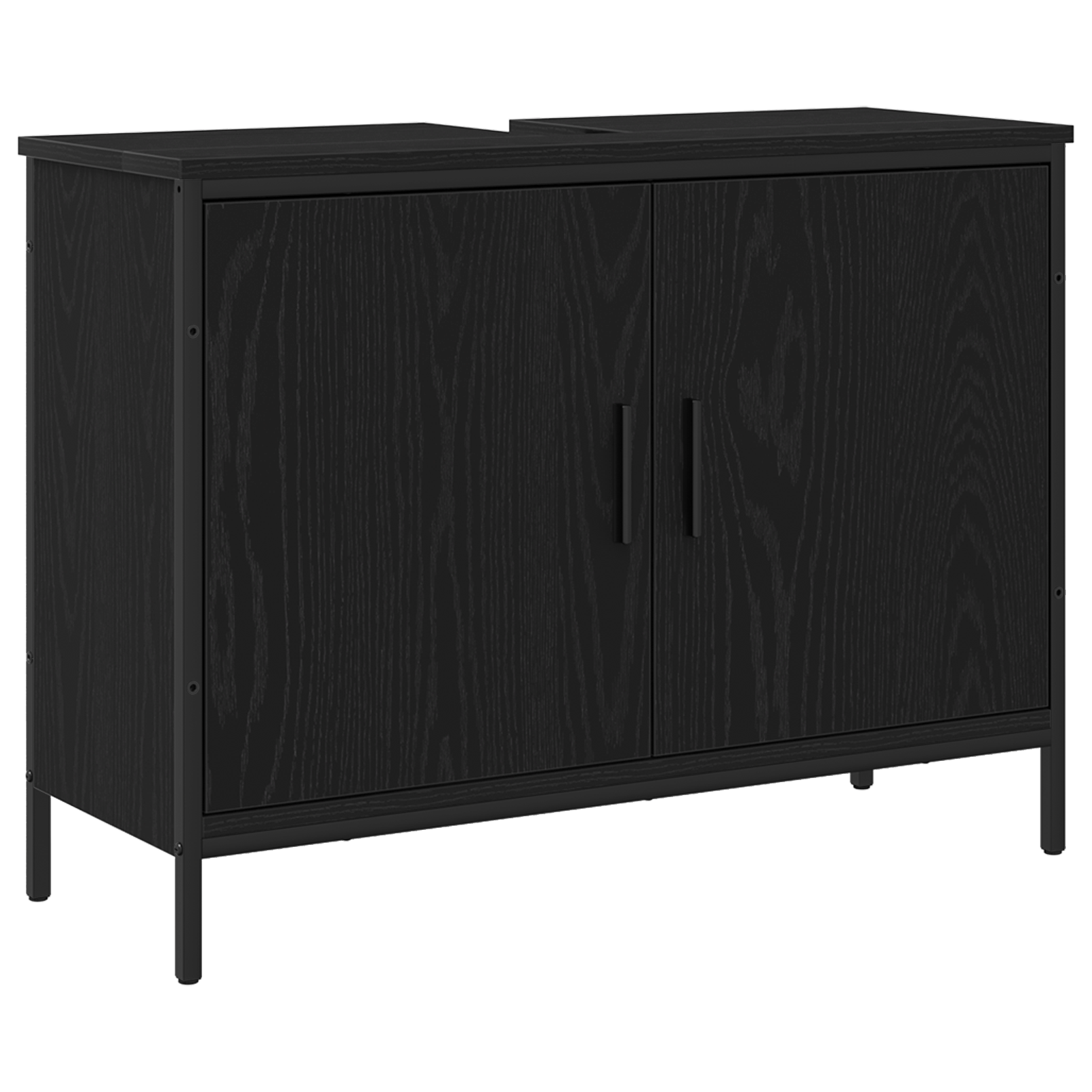Fürdőszobai Mosdószekrény Fekete Tölgy 80x30x60 cm Műanyag (863119)