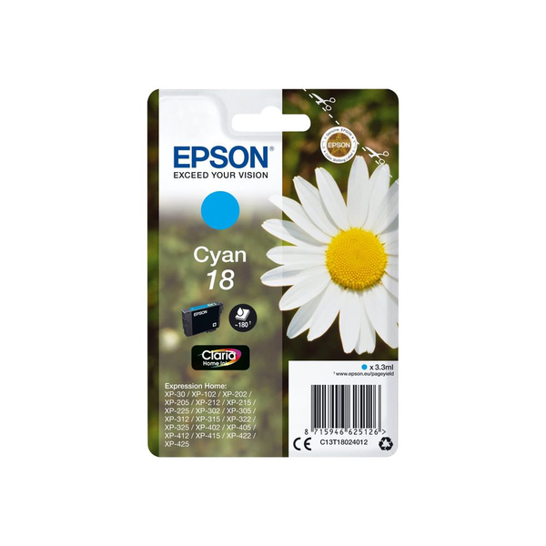 Epson Daisy C13T18024012 blækpatron 1 stk Original Standard udbytte Blå