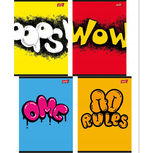 MAJEWSKI Zeszyt A5 60k linia laminowany STREET ART z lakierem miejscowym p10 mix cena za 1 szt