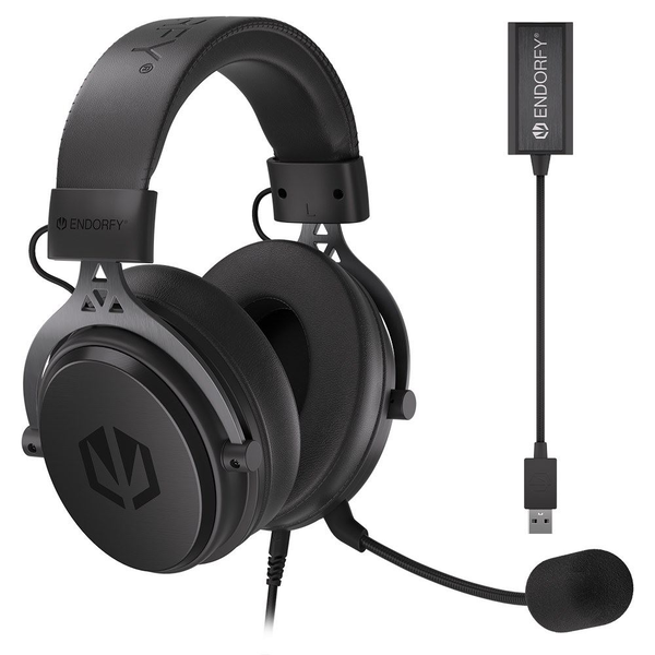 Endorfy Viro Plus USB Gaming Headset, 53mm Driver, Memory Foam, USB 7.1 Sound Card, Detachable Microphone, Extra Earpads, 3.5mm Audio Jack, 2 Year Warranty EY1A001