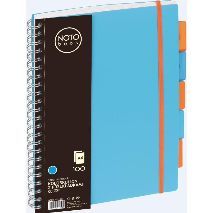 Spirálfüzet Regiszteres Grand A/4 Kockás 100 Lapos Kék (325245)