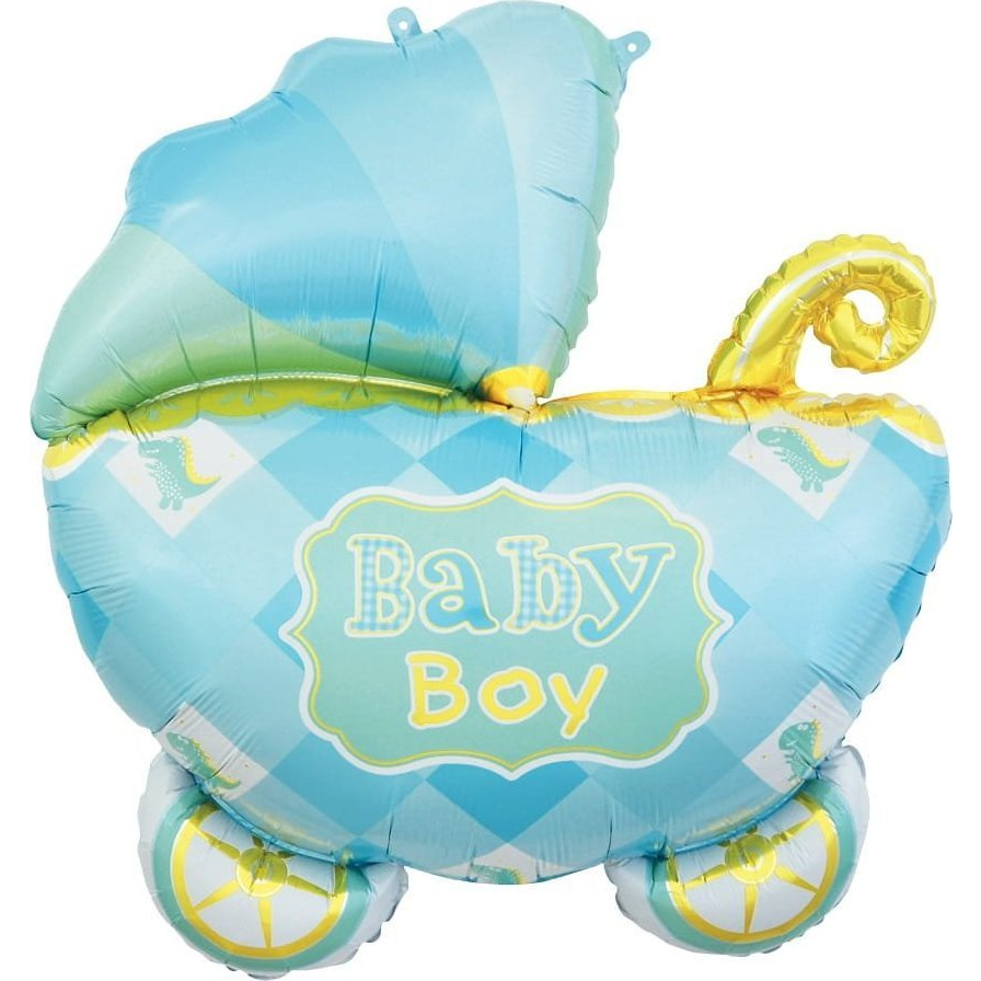 Kék Babakocsi Carriage Blue Fólia Lufi - 60 cm (3142877)