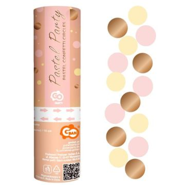 Godan Party konfetti ágyú, 15 cm - bronz,rózsaszín (JC-KPKR15) (JC-KPKR15)