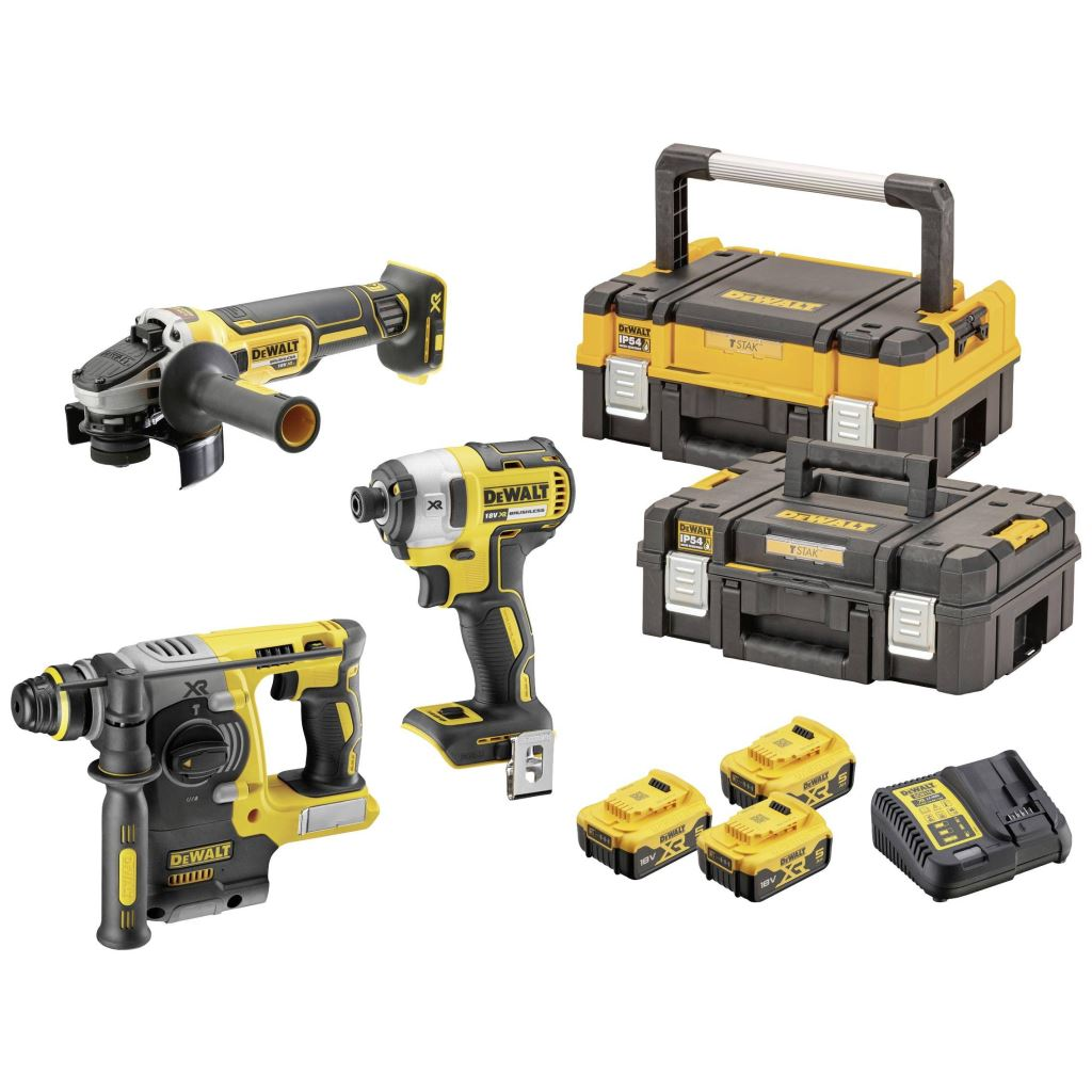 DeWalt DCK305P3T-QW akkus gépkészlet (DCF887 + DCH273 + DCG405) 3db akkuval, töltővel (DCK305P3T-QW)