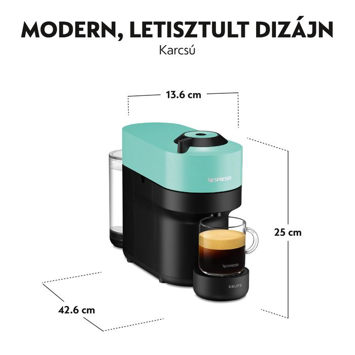Krups XN920410 Vertuo Pop kávéfőző mentazöld-fekete (XN920410)