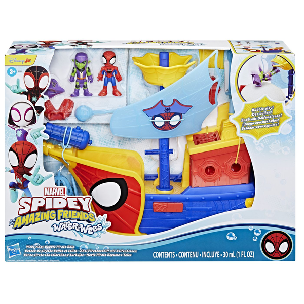 Marvel Spidey and his Amazing Friends Water-Webs Webs Ahoy Bubble Pirate Ship
