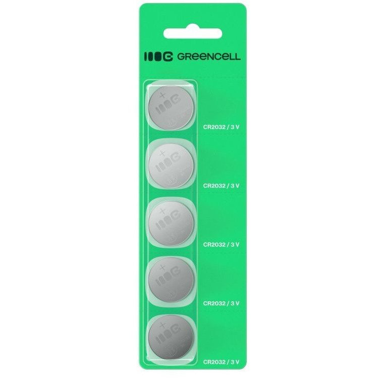 Green Cell 5x CR2032 3V 220 mAh Lítium Gombelem X5CR2032 (X5CR2032)