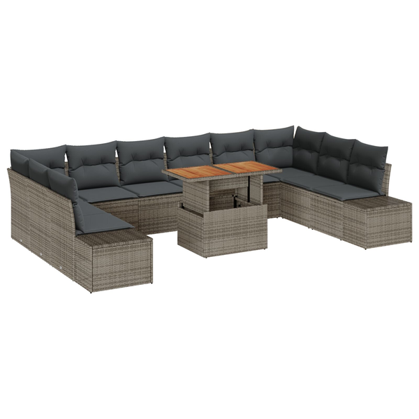 Set de sofa pentru grădină Set de 11 Gri, Gri închis