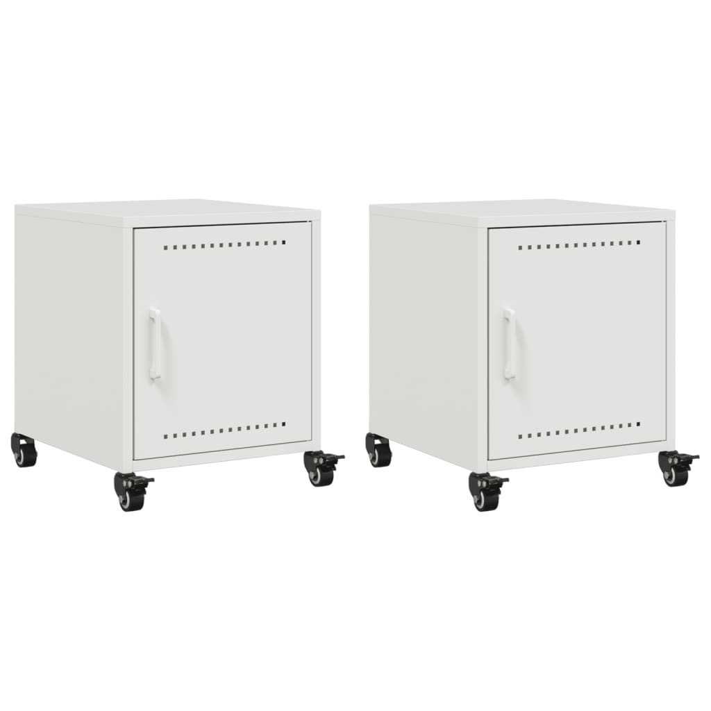2 db fehér acél éjjeliszekrény 36x39x43,5 cm (846625)