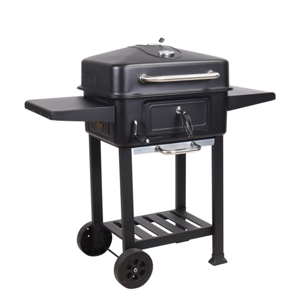 TOO BG-200B fekete BBQ faszenes grillkocsi két oldalsó asztallal (BG-200B)