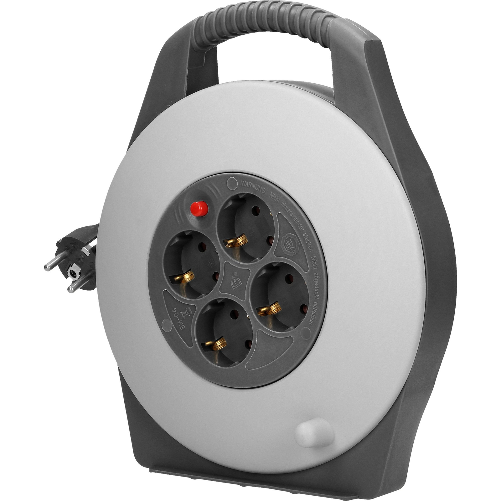 Hosszabbítókábeltekercs, 4 db 2P+Z Schuko Aljzat, PVC Kábel 10 m