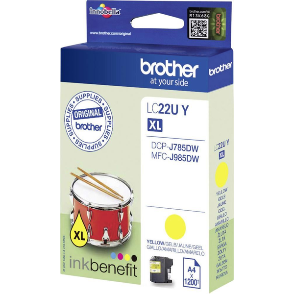 Brother LC-22UY blækpatron Original Højt (XL) udbytte Gul