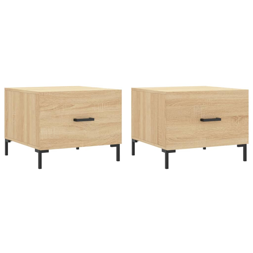 2 db sonoma tölgy szerelt fa dohányzóasztal 50 x 50 x 40 cm (829403)