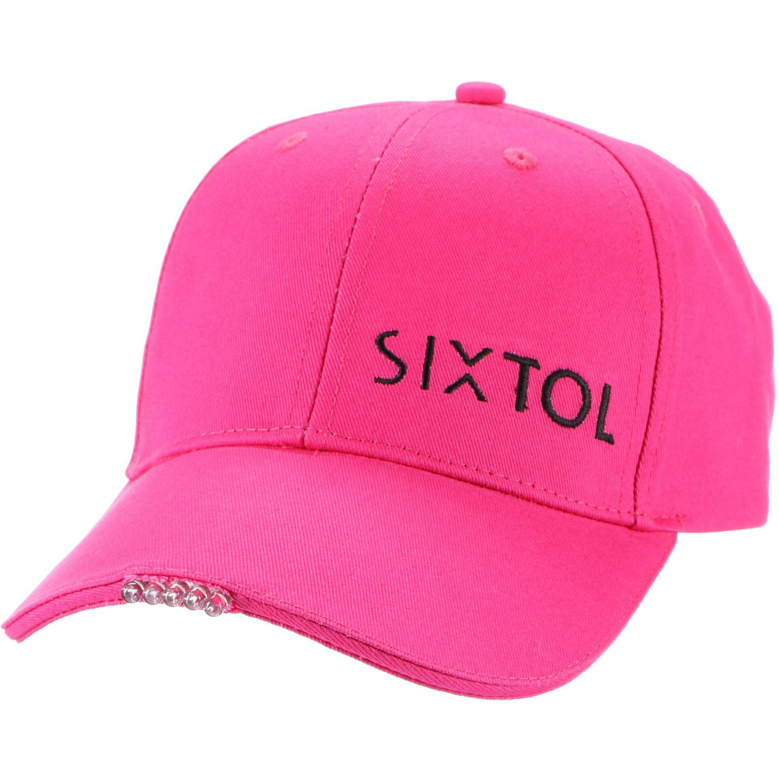 SIXTOL sapka LED-es lámpával B-CAP 25lm, újratölthető, USB, univerzális méret, rózsaszínű (SX5034)