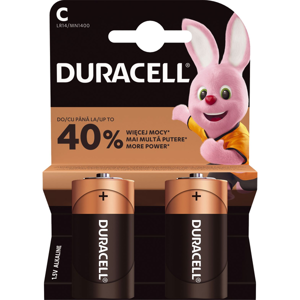 2x Alkalická batéria C R14 1,5V Duracell