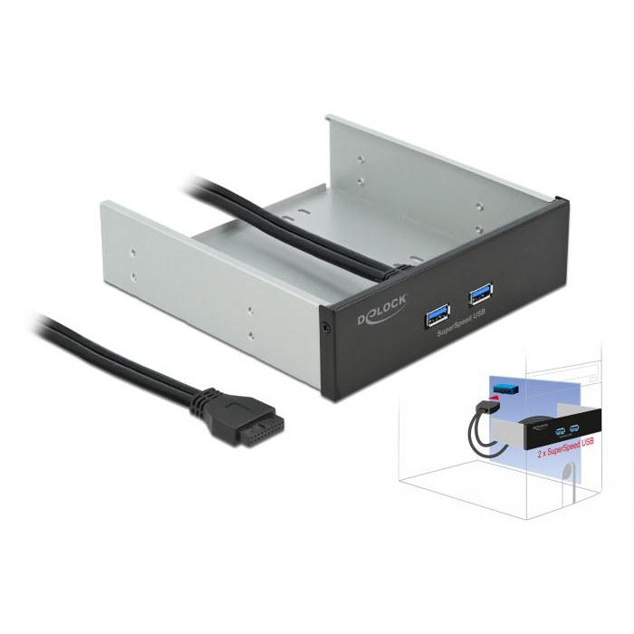 Delock 5.25” 3.2 Gen 1 USB front panel (61005) (delock61005)