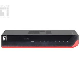 LevelOne GSW-0807 hálózati kapcsoló Beállítást nem igénylő (unmanaged) Gigabit Ethernet (10/100/1000) Fekete, Vörös