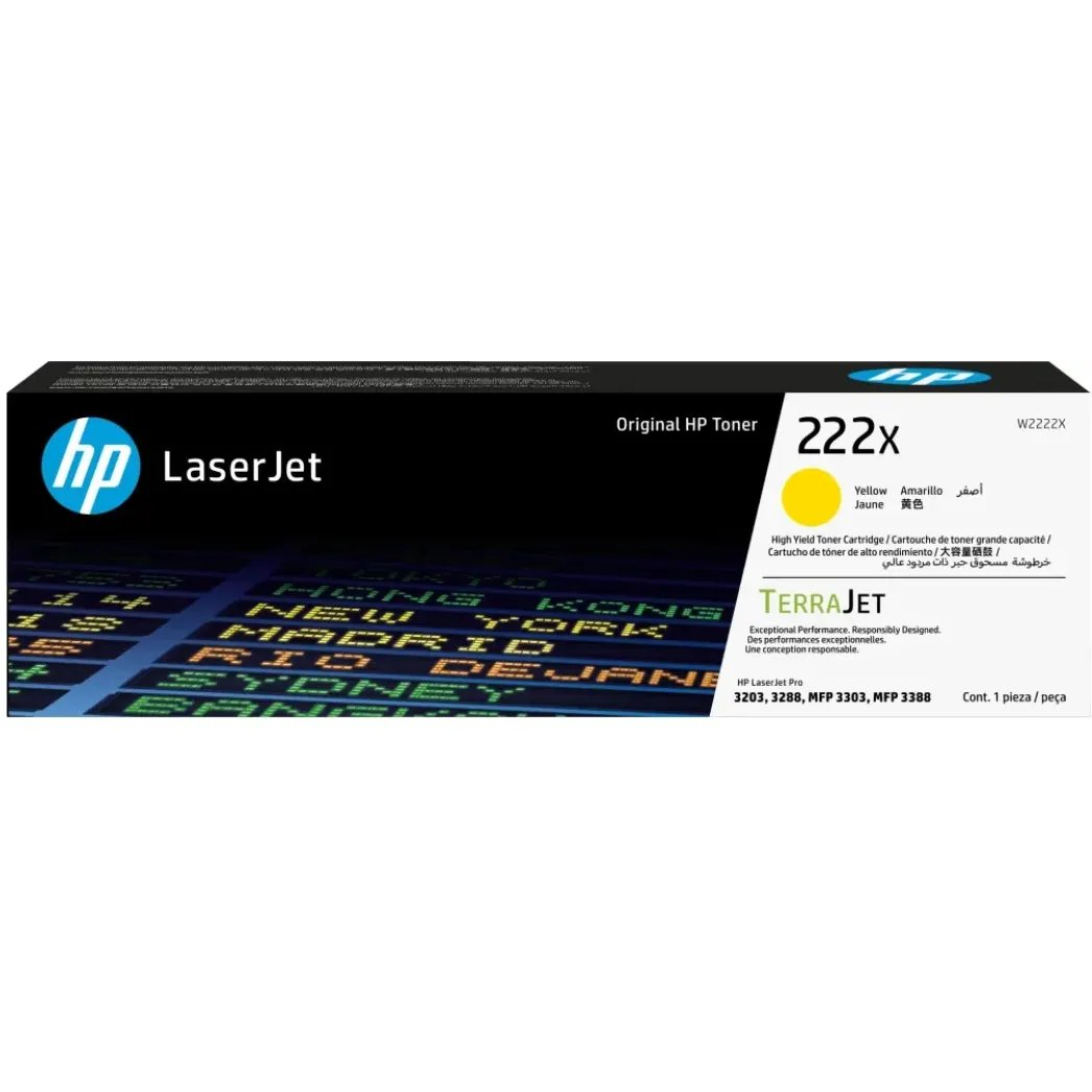 Тонер касета HP 222X (W2222X), жълта