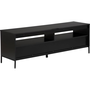 Mueble Tv De Madera Clara Con Negro Para Televisor De Hasta 70ʺ Con Estantes 2 Cajones Sydney - Negro