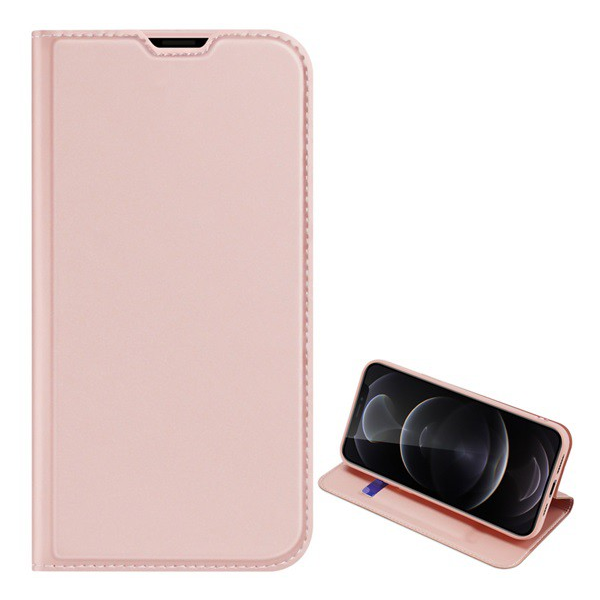 DUX DUCIS SKIN PRO tok álló, bőr hatású (FLIP, oldalra nyíló, bankkártya tartó, asztali tartó funkció) ROZÉARANY [Apple iPhone 13 Pro Max] (5996591097831)
