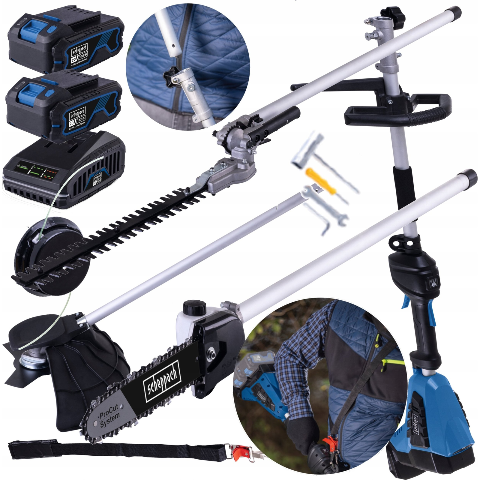 SCHEPPACH multifunkciós gép 4V1 AKU 20V IXES BC-MFH400-X (AKKU nélkül) (5904820900_SCHEP)