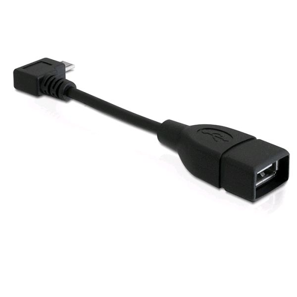 Кабел OTG USB 2.0 A към micro USB B под ъгъл 11см, Delock 83104