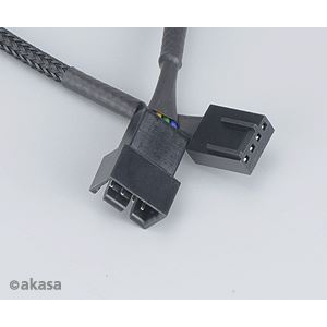 Akasa 4pin PWM apa-anya ventilátor hosszabbító kábel 30cm (AK-CBFA01-30) (AK-CBFA01-30)
