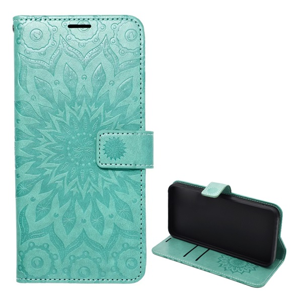gigapack Tok álló, bőr hatású (FLIP, oldalra nyíló, asztali tartó, kézpánt, mandala) CYAN Samsung Galaxy A52s 5G (SM-A528) / Galaxy A52 4G (SM-A525F) / Galaxy A52 5G (SM-A526F) " csomagolás" (GP-135856)