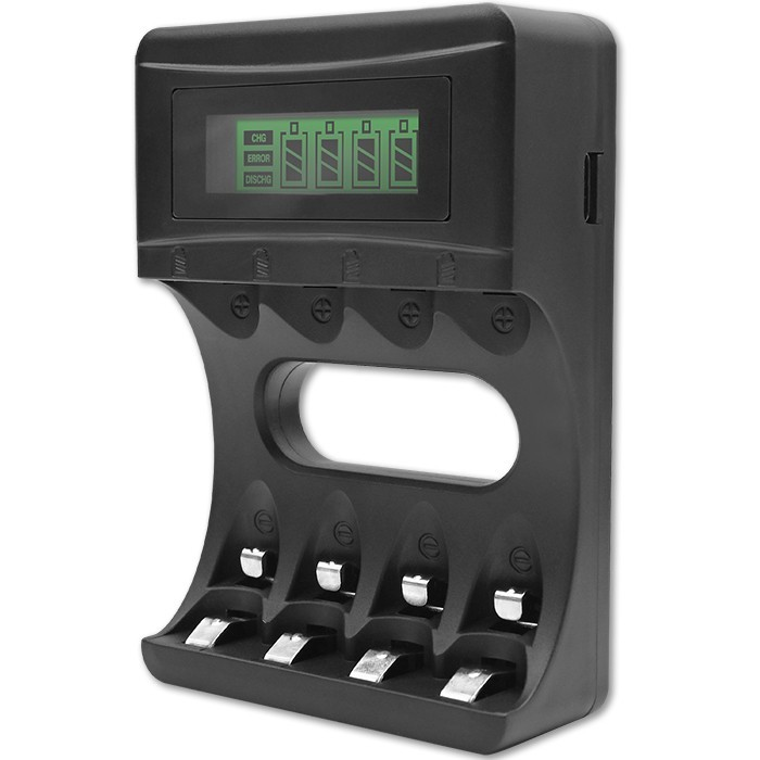 Qoltec 50654 4x R03 AAA / R6 AA NiMH Akkumulátor töltő (50654)