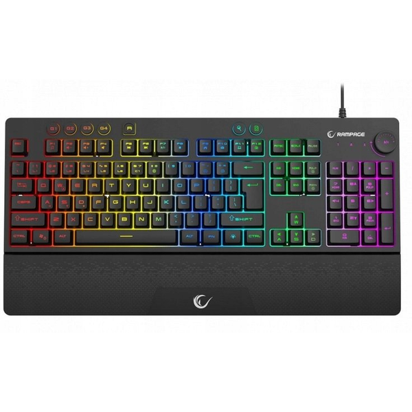 Rampage Keyboard Simula RGB Macro Gaming Keyboard with Stand Black