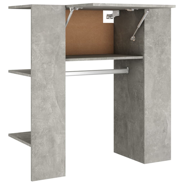 betonszürke szerelt fa előszobaszekrény 97,5 x 37 x 99 cm