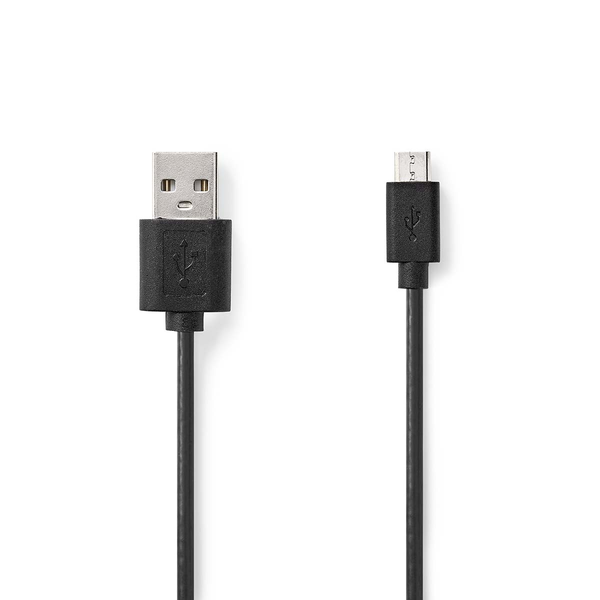 Nedis CCGL60501BK10 USB-A apa - Micro USB apa 2.0 Adat és töltőkábel - Fekete (1m)