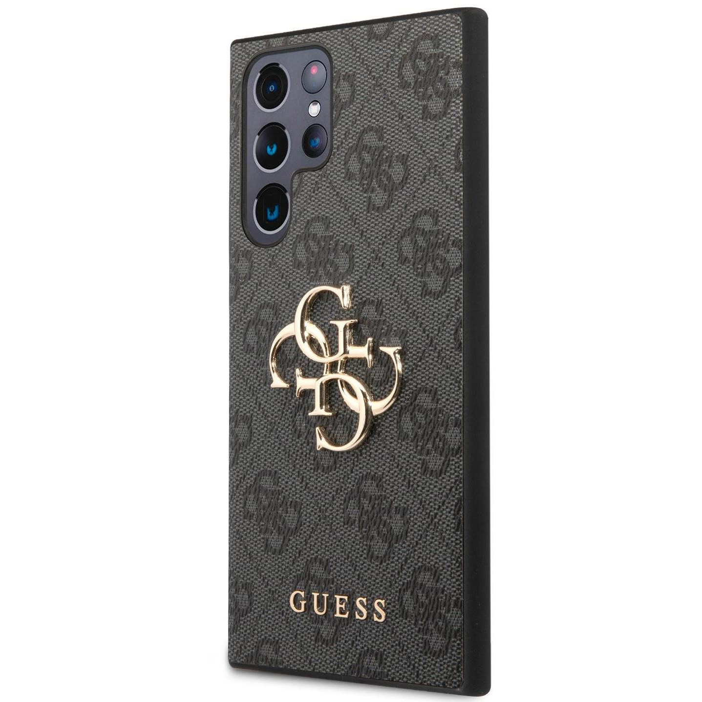 Guess PU 4G Metal Logo Samsung Galaxy S23 Ultra szürke hátlap tok (GUHCS23L4GMGGR)