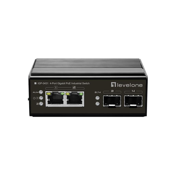 LevelOne IGP-0432 netværksswitch Ikke administreret Gigabit Ethernet (10/100/1000) Strøm over Ethernet (PoE) Sort