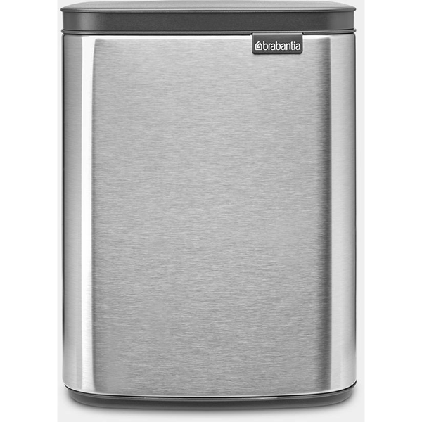 Brabantia Bo Waste Bin hulladékgyűjtő felnyitható, Soft-Close fedéllel, fali/álló, műanyag tartály, 7L - B méret, r.m. acél, selyem ujjlenyomatmentes - 222962
