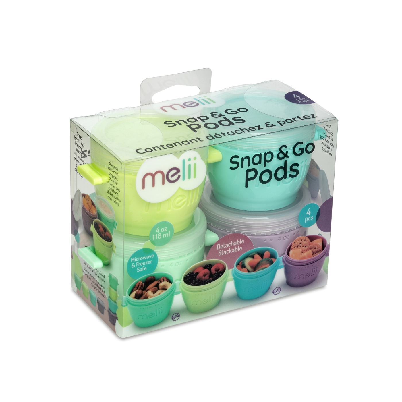 Melii Ételtároló Snap&Go 118 ml - 4 db (ML11050)