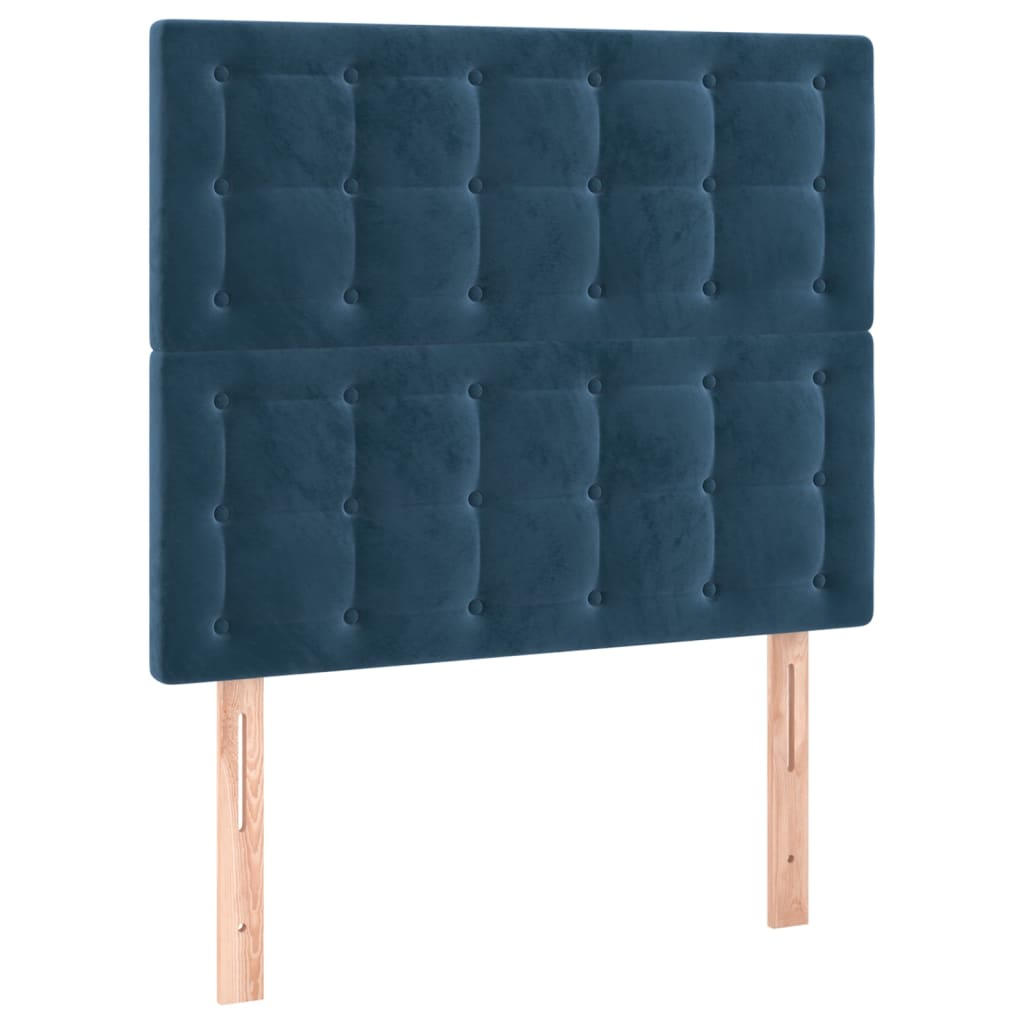 2 db sötétkék bársony fejtámla 90x5x78/88 cm (3116806)