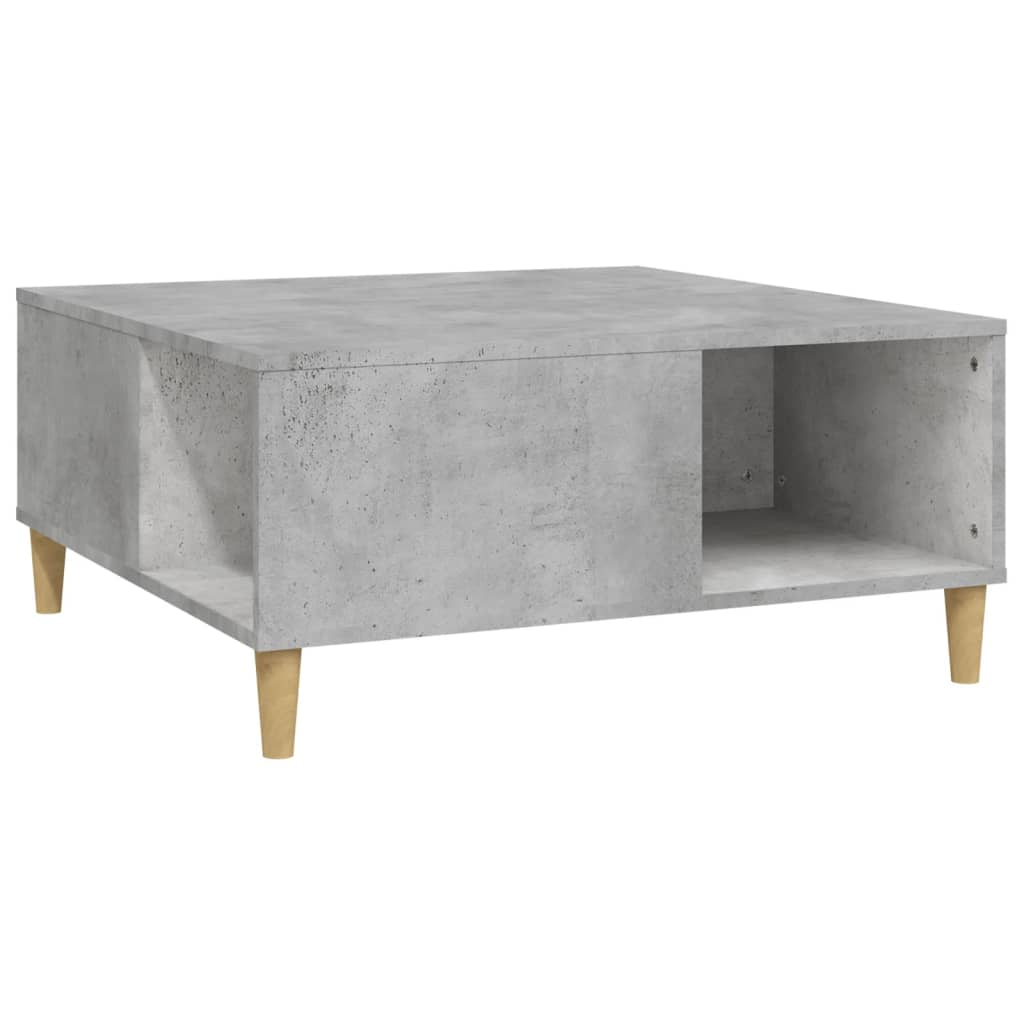 betonszürke szerelt fa dohányzóasztal 80x80x36,5 cm (821096)